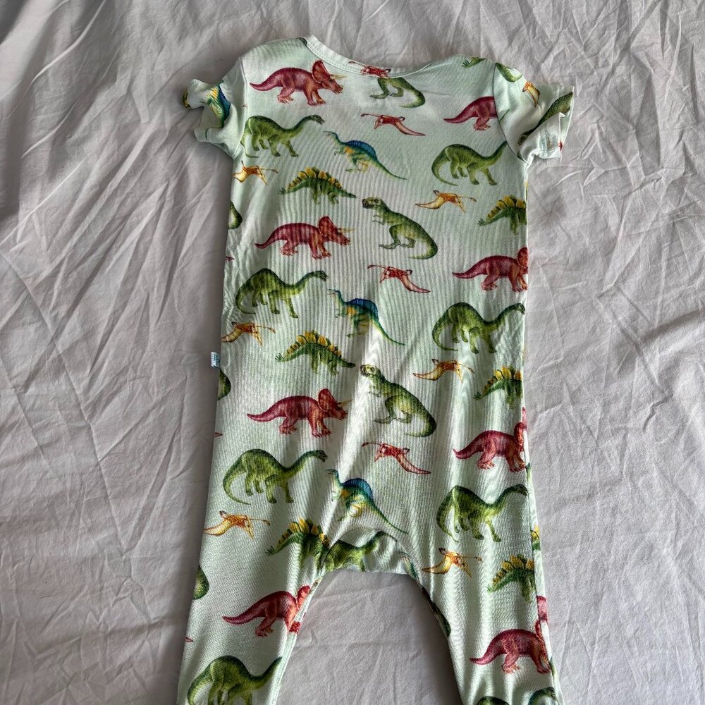 Adorable Posh Peanut Dino Print Short-sleeved Onesie